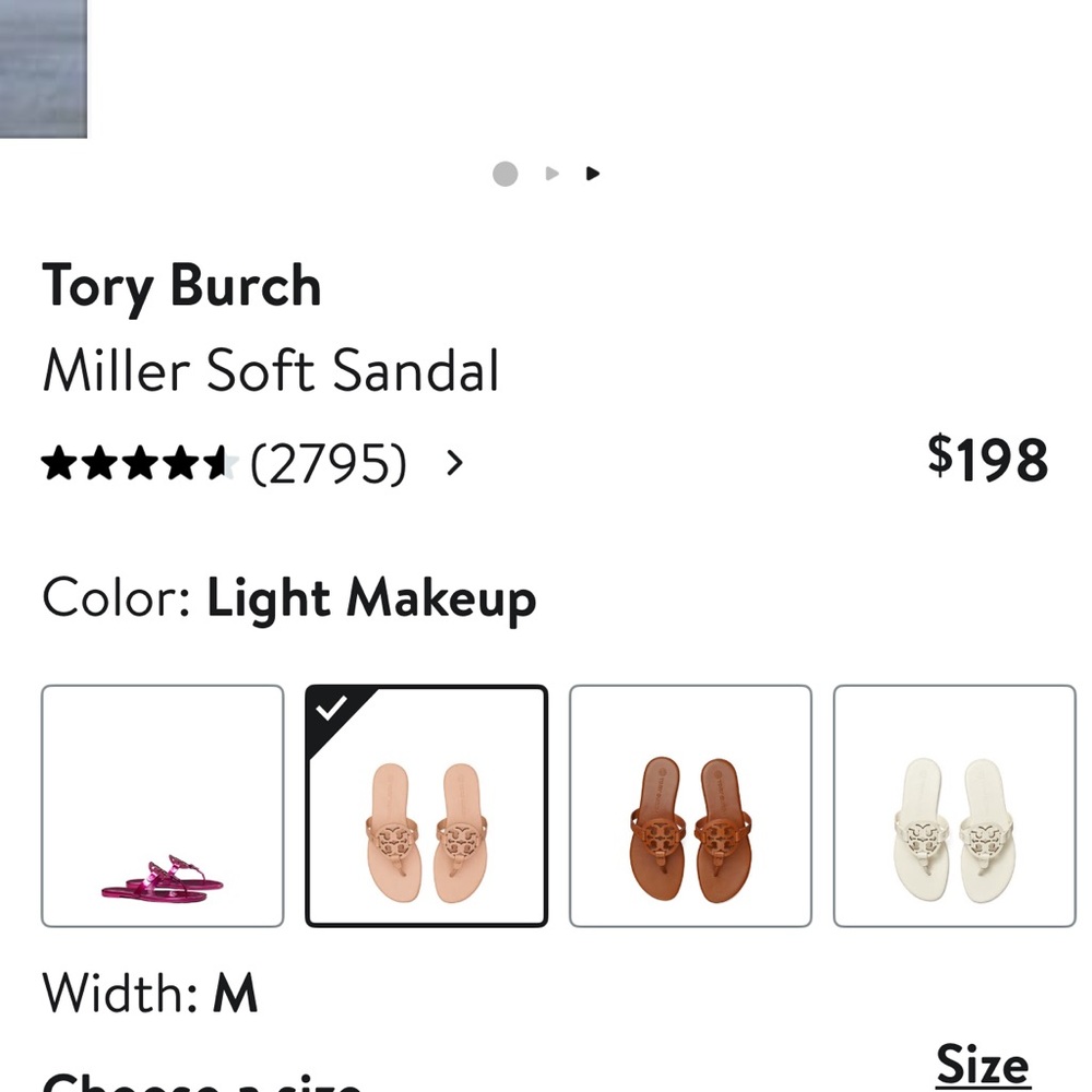 Tory Burch Miller logo sandal in makeup color - Picture 2 of 8
